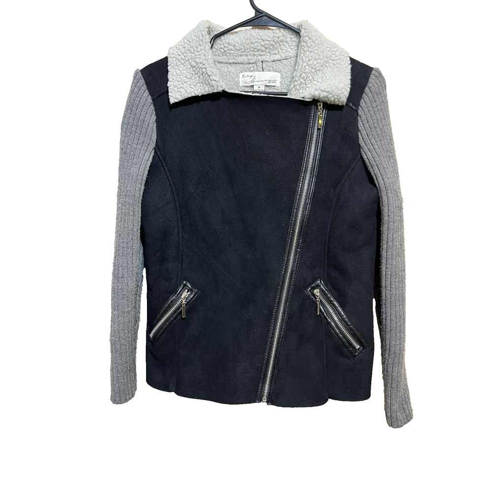 Vintage Havana suede and Sherpa jacket Size M‎ Winter Fall Warm A003514